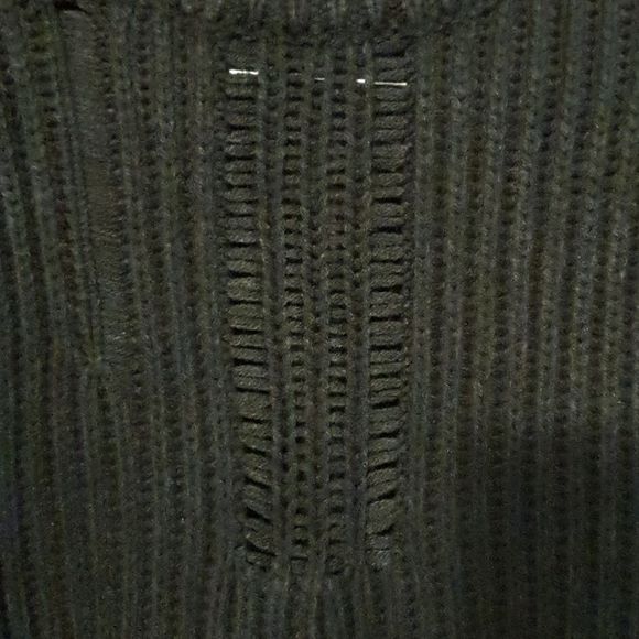 Boho Chic Black Fringe Sleeve Knit Sweater sz M - Picture 4 of 6
